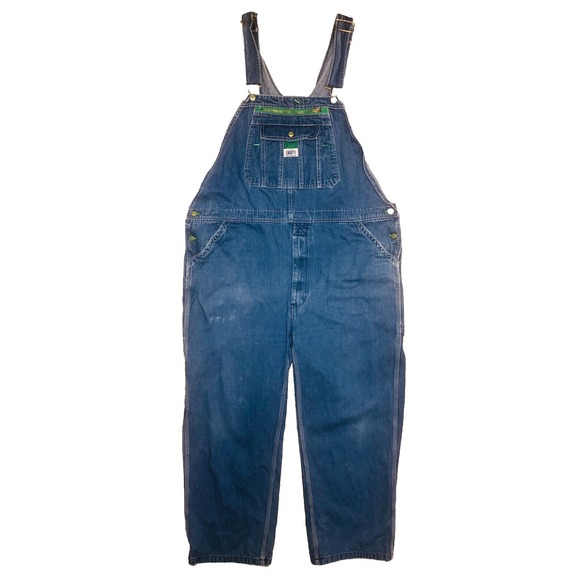 Vintage Liberty Denim Bib Overalls Men's 42x30‎ Blue Workwear Carpenter Farmer - Picture 1 of 14